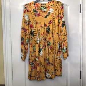 Yellow Floral print tunic